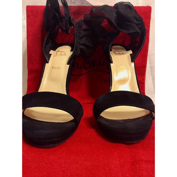 Jacqueline De 120 Black Suede Ankle Heel Pump - Picture 4 of 7